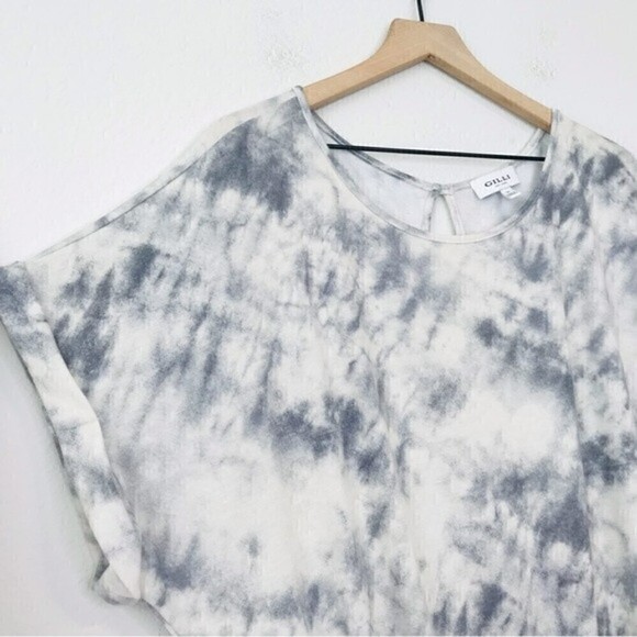 New! Gilli Tie Dye Jersey Short Sleeve Stretchy Comfy Lounging Casual Romper - Picture 6 of 16